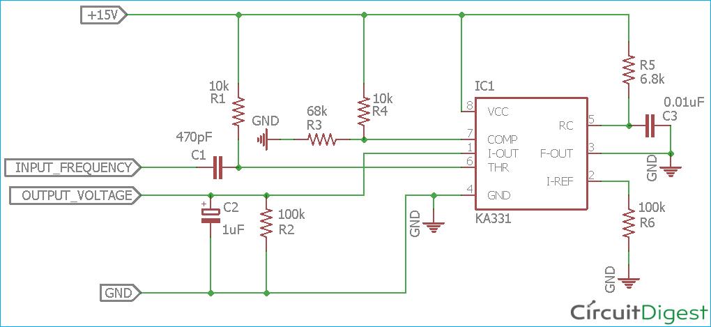 Frequency to Voltage Converter Circuit Diagram