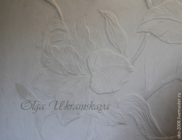 Делаем барельеф с лилиями на стене, фото № 20