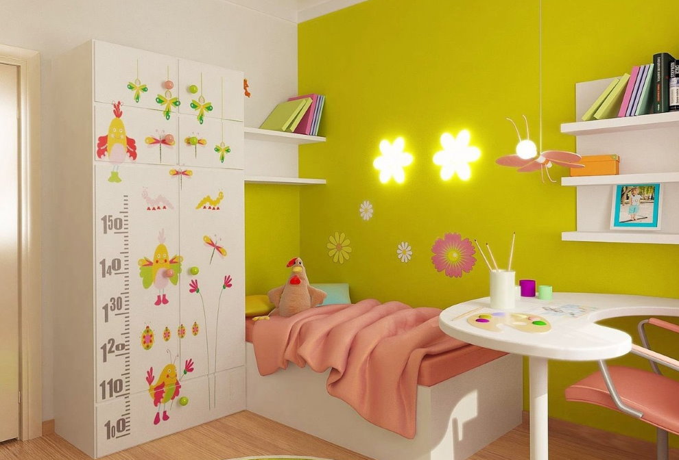 Дизайн детской спальни с крашенными стенами