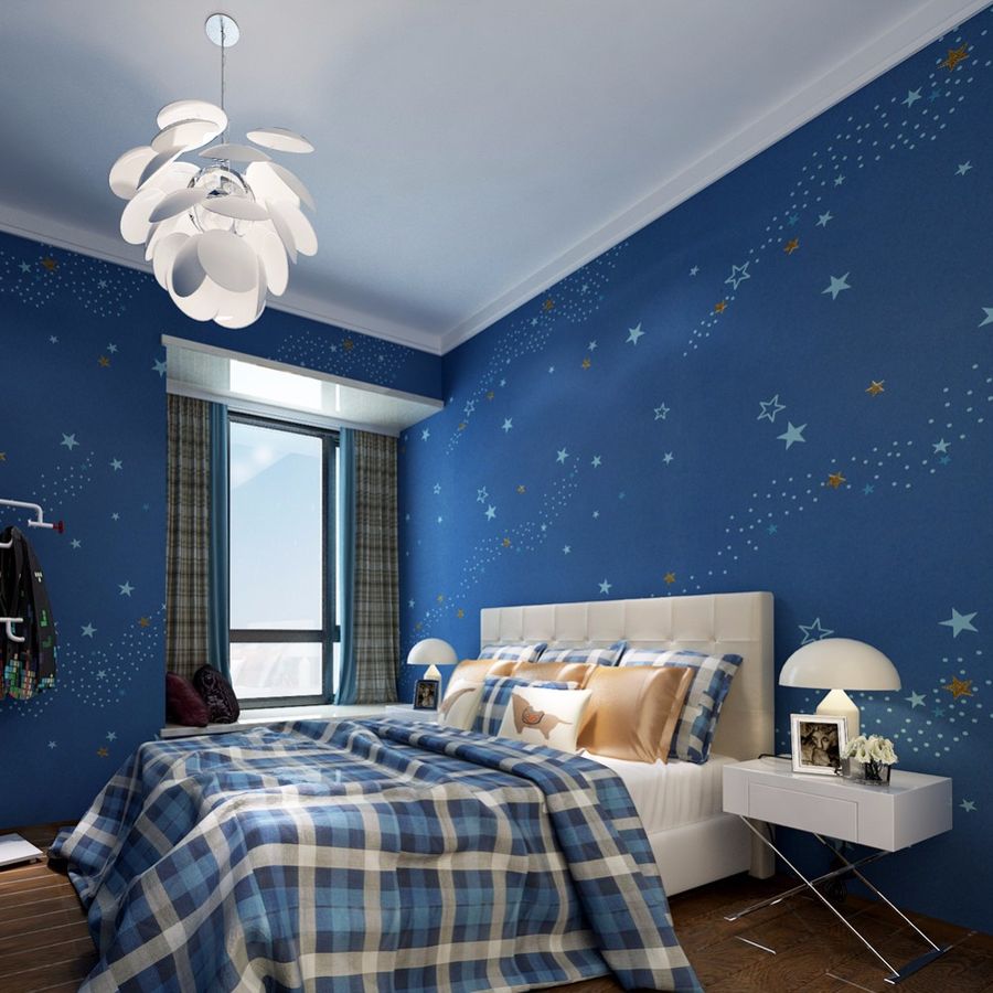 Дизайн комнаты для мальчика в синем цвете