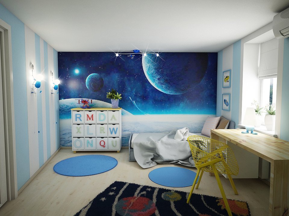 современный дизайн детской комнаты идеи фото