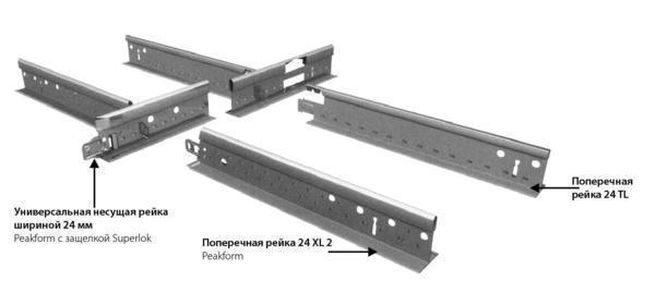 Профили подвесной системы потолка Армстронг оснащены специальными замками для более надежного крепления конструкции