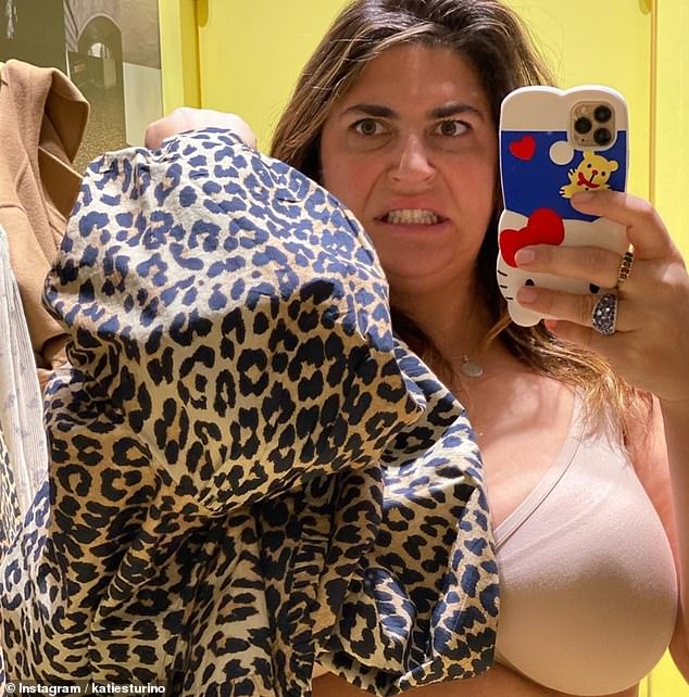Snapping herself in the fitting room of a Ganni store, Katie revealed her frustration at the fact she could not move in their clothes