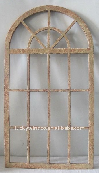 Antique carved vintage wooden window frame