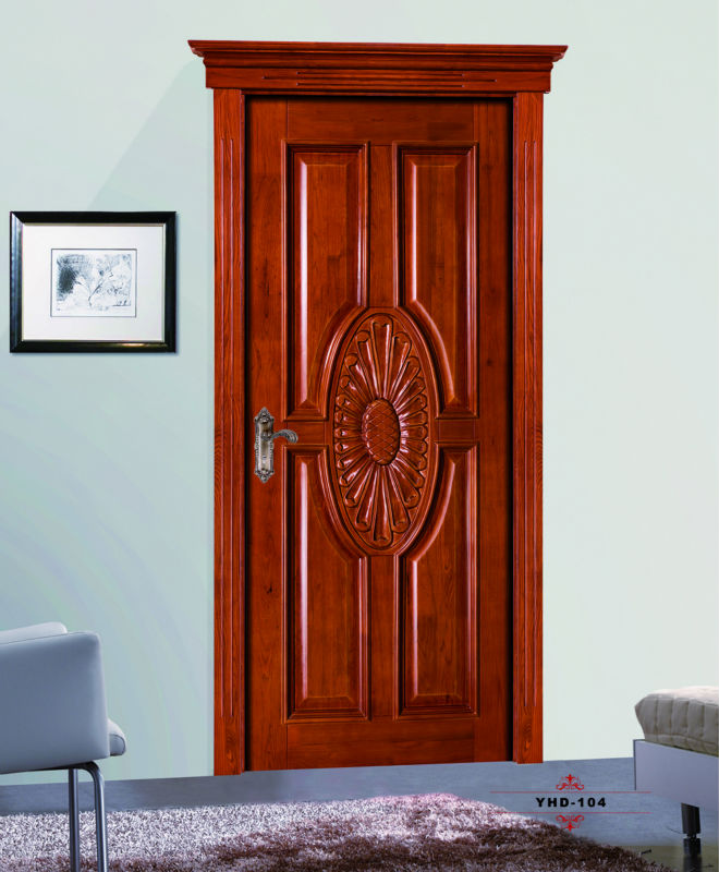 Luxury 2 panel painted interior solid timber door for bedroom