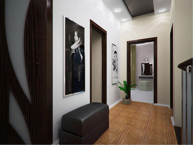 Для отделки стен в прихожей лучше подбирать влагостойкие обои светлых оттенков, чтобы визуально расширить пространство в помещении