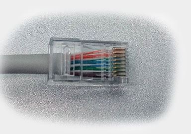 Ethernet category 6 cable inside the rj45 connector