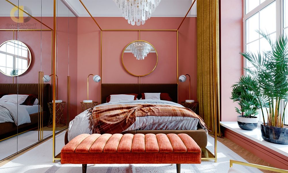 Дизайн спальни 12 кв. м в современном стиле. Фото 2020