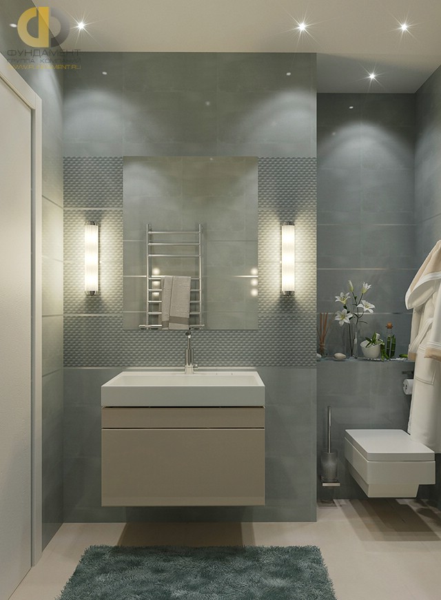 Отделка ванной комнаты плиткой: фото. Дизайн санузла в современном стиле