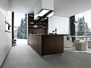 Photo Interior Kitchen High-tech style