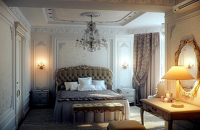  Спальня, оформленная в стиле «романтизма».