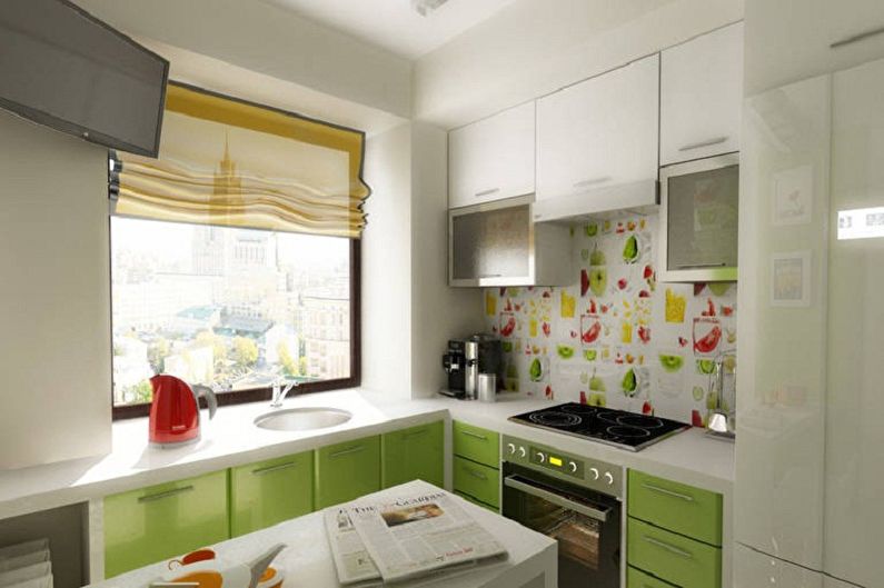 Функционал маленькой угловой кухни - Подоконник как часть кухонного гарнитура
