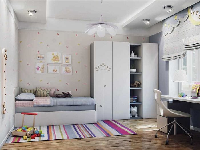 идея необычного интерьера спальной комнаты для девочки в современном стиле